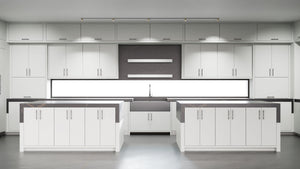 Clayton Dove Gray ( Maple | Plain Cut [ Frameless • Satin • Painted ] - 10' X 10' Kitchen Cabinet ) | Assembled In USA