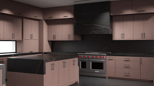 Clayton Driftwood Cherry ( Cherry | Plain Cut [ Frameless • Satin • Stained ] - 10' X 10' Kitchen Cabinet ) | Assembled In USA