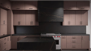 Clayton Driftwood Cherry ( Cherry | Plain Cut [ Frameless • Satin • Stained ] - 10' X 10' Kitchen Cabinet ) | Assembled In USA