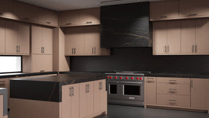 Clayton Dusk Gray Oak ( White_Oak | Rift Cut [ Frameless • Wire Brushed • Stained ] - 10' X 10' Kitchen Cabinet ) | Assembled In USA