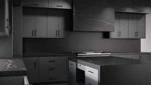 Clayton Iron Ore ( Maple | Plain Cut [ Frameless • Satin • Painted ] - 10' X 10' Kitchen Cabinet ) | Assembled In USA