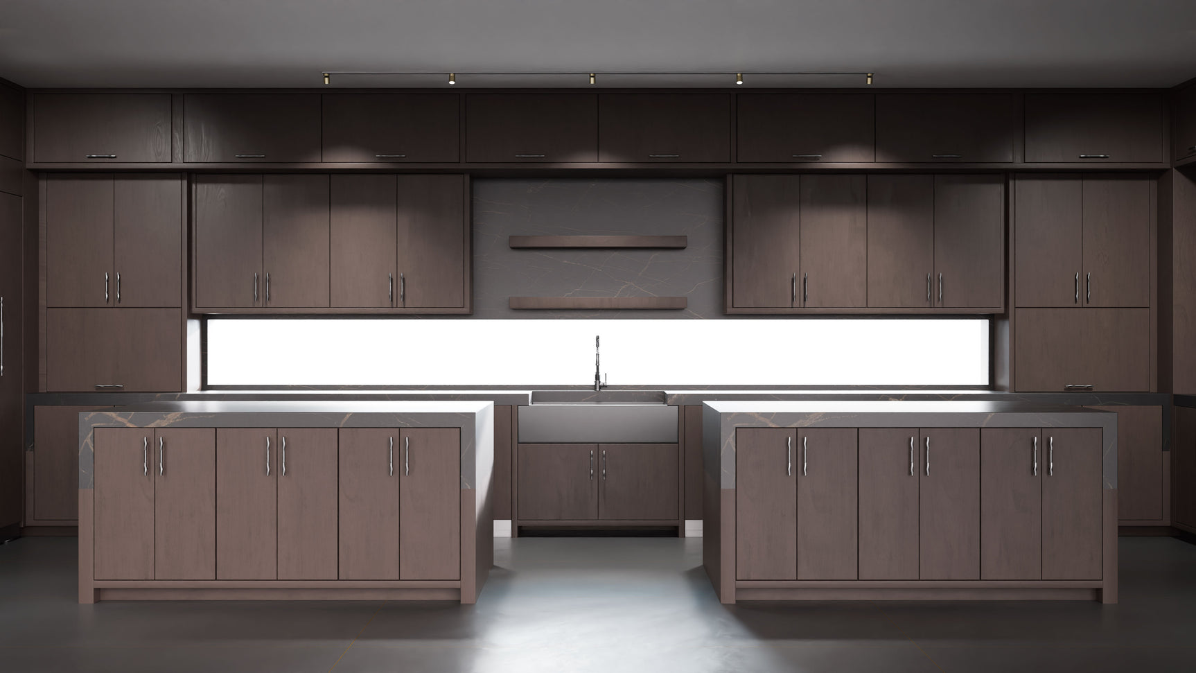 Clayton Misty Gray ( Cherry | Plain Cut [ Frameless • Satin • Stained ] - 10' X 10' Kitchen Cabinet ) | Assembled In USA