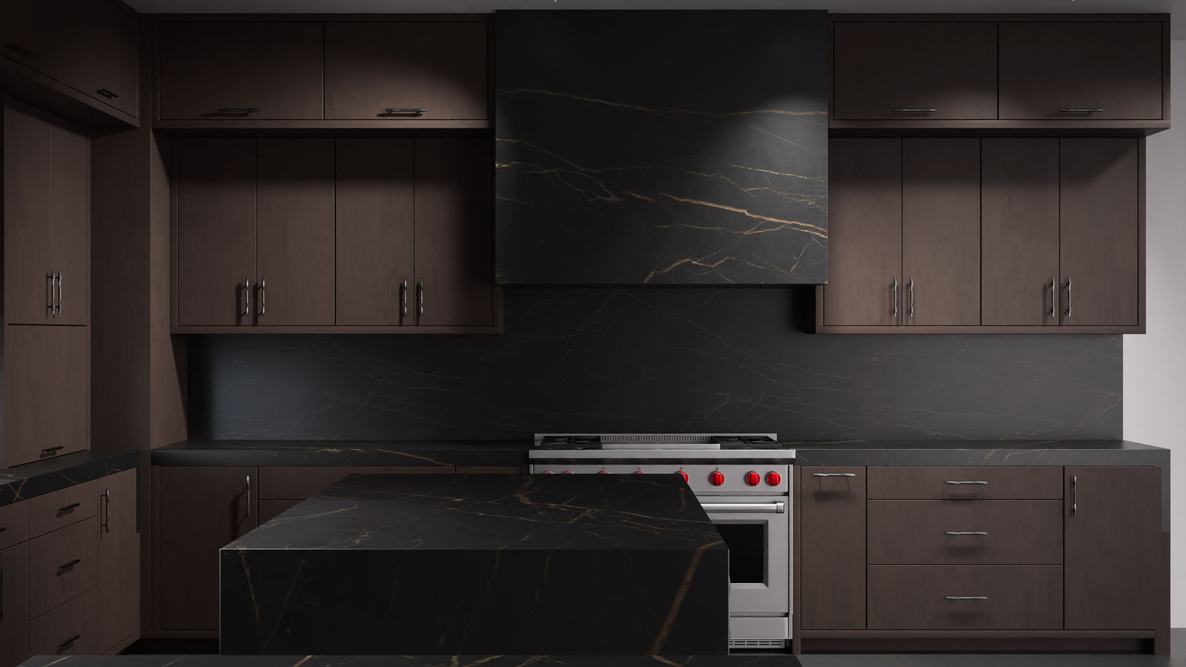 Clayton Misty Gray ( Cherry | Plain Cut [ Frameless • Satin • Stained ] - 10' X 10' Kitchen Cabinet ) | Assembled In USA