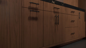 Clayton Natural Walnut ( Walnut | Plain Cut [ Frameless • Satin • Stained ] - 10' X 10' Kitchen Cabinet ) | Assembled In USA