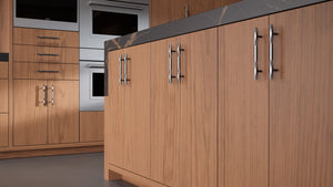 Clayton Natural Walnut ( Walnut | Plain Cut [ Frameless • Satin • Stained ] - 10' X 10' Kitchen Cabinet ) | Assembled In USA