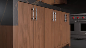 Clayton Natural Walnut ( Walnut | Plain Cut [ Frameless • Satin • Stained ] - 10' X 10' Kitchen Cabinet ) | Assembled In USA