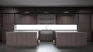 Clayton Onyx Cherry ( Cherry | Plain Cut [ Frameless • Satin • Stained ] - 10' X 10' Kitchen Cabinet ) | Assembled In USA