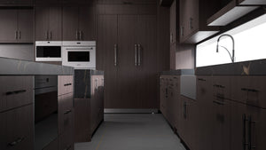 Clayton Onyx Cherry ( Cherry | Plain Cut [ Frameless • Satin • Stained ] - 10' X 10' Kitchen Cabinet ) | Assembled In USA