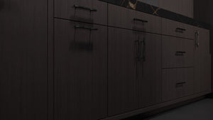 Clayton Onyx Oak ( White_Oak | Rift Cut [ Frameless • Wire Brushed • Stained ] - 10' X 10' Kitchen Cabinet ) | Assembled In USA