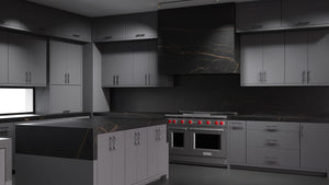 Clayton Peppercorn ( Maple | Plain Cut [ Frameless • Satin • Painted ] - 10' X 10' Kitchen Cabinet ) | Assembled In USA