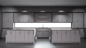 Clayton Peppercorn ( Maple | Plain Cut [ Frameless • Satin • Painted ] - 10' X 10' Kitchen Cabinet ) | Assembled In USA