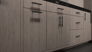 Clayton Pewter Cherry ( Cherry | Plain Cut [ Frameless • Satin • Stained ] - 10' X 10' Kitchen Cabinet ) | Assembled In USA