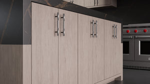 Clayton Pewter Cherry ( Cherry | Plain Cut [ Frameless • Satin • Stained ] - 10' X 10' Kitchen Cabinet ) | Assembled In USA