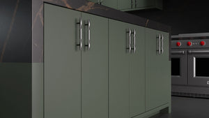 Clayton Pewter Green ( Maple | Plain Cut [ Frameless • Satin • Painted ] - 10' X 10' Kitchen Cabinet ) | Assembled In USA