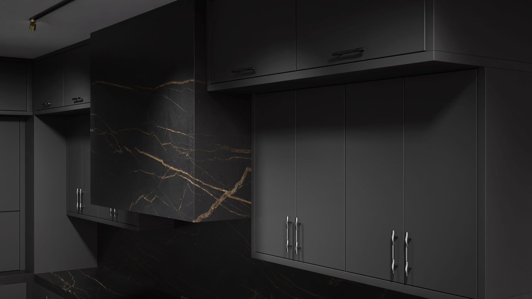 Clayton Simply Black ( Maple | Plain Cut [ Frameless • Satin • Painted ] - 10' X 10' Kitchen Cabinet ) | Assembled In USA