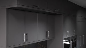 Clayton Simply Black ( Maple | Plain Cut [ Frameless • Satin • Painted ] - 10' X 10' Kitchen Cabinet ) | Assembled In USA