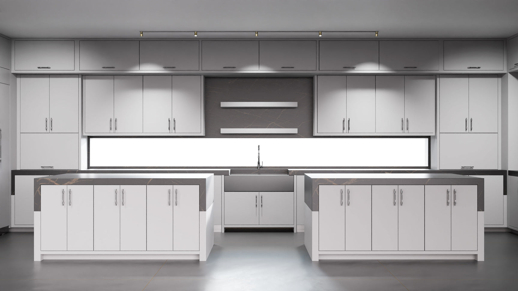 Clayton Simply Gray ( Maple | Plain Cut [ Frameless • Satin • Painted ] - 10' X 10' Kitchen Cabinet ) | Assembled In USA