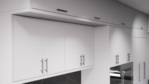 Clayton Simply Gray ( Maple | Plain Cut [ Frameless • Satin • Painted ] - 10' X 10' Kitchen Cabinet ) | Assembled In USA