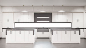 Clayton Simply White ( Maple | Plain Cut [ Frameless • Satin • Painted ] - 10' X 10' Kitchen Cabinet ) | Assembled In USA