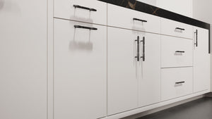 Clayton Simply White ( Maple | Plain Cut [ Frameless • Satin • Painted ] - 10' X 10' Kitchen Cabinet ) | Assembled In USA