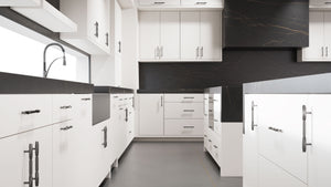 Clayton Simply White ( Maple | Plain Cut [ Frameless • Satin • Painted ] - 10' X 10' Kitchen Cabinet ) | Assembled In USA