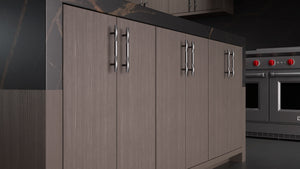 Clayton Urban Oak ( White_Oak | Rift Cut [ Frameless • Wire Brushed • Stained ] - 10' X 10' Kitchen Cabinet ) | Assembled In USA