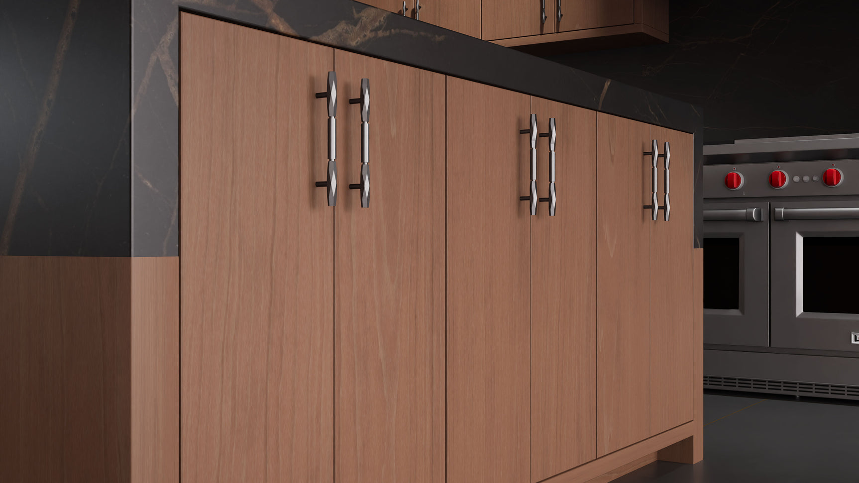 Clayton Washed Walnut ( Walnut | Plain Cut [ Frameless • Satin • Stained ] - 10' X 10' Kitchen Cabinet ) | Assembled In USA