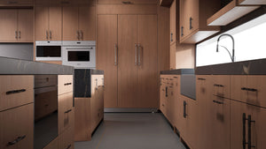 Clayton Washed Walnut ( Walnut | Plain Cut [ Frameless • Satin • Stained ] - 10' X 10' Kitchen Cabinet ) | Assembled In USA