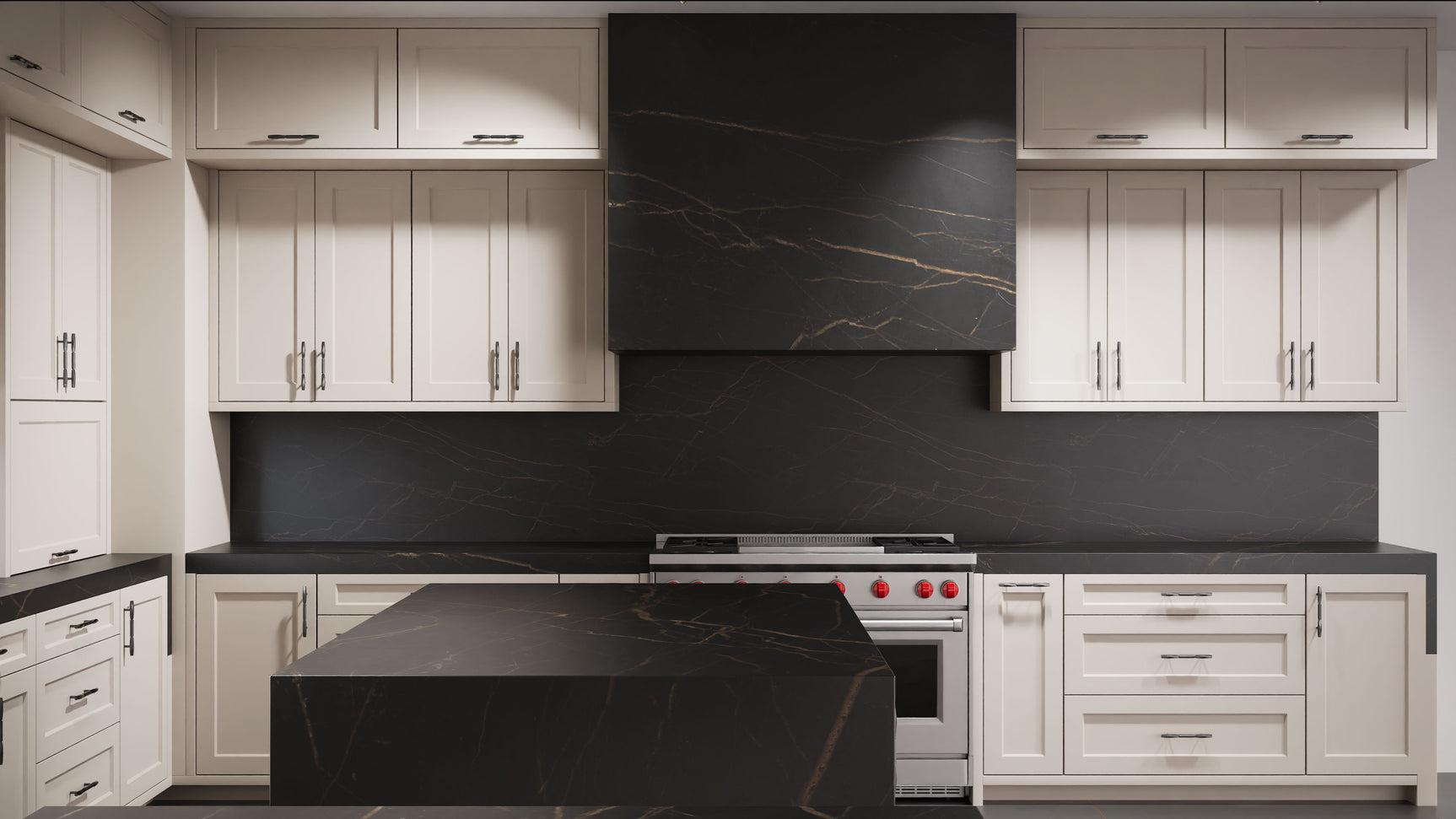 Greenfield Anew Gray ( Maple | Plain Cut [ Frameless • Satin • Painted ] - 10' X 10' Kitchen Cabinet ) | Assembled In USA