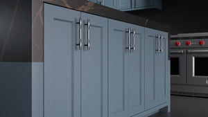 Greenfield Blue Slate ( Maple | Plain Cut [ Frameless • Satin • Painted ] - 10' X 10' Kitchen Cabinet ) | Assembled In USA