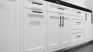 Greenfield Bright White ( Maple | Plain Cut [ Frameless • Satin • Painted ] - 10' X 10' Kitchen Cabinet ) | Assembled In USA