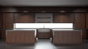 Greenfield Cherry Cognac ( Cherry | Plain Cut [ Frameless • Satin • Stained ] - 10' X 10' Kitchen Cabinet ) | Assembled In USA