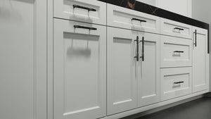 Greenfield Dove Gray ( Maple | Plain Cut [ Frameless • Satin • Painted ] - 10' X 10' Kitchen Cabinet ) | Assembled In USA