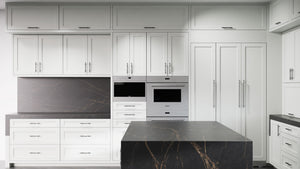 Greenfield Dove Gray ( Maple | Plain Cut [ Frameless • Satin • Painted ] - 10' X 10' Kitchen Cabinet ) | Assembled In USA