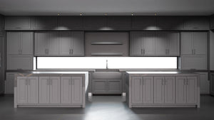 Greenfield Iron Ore ( Maple | Plain Cut [ Frameless • Satin • Painted ] - 10' X 10' Kitchen Cabinet ) | Assembled In USA