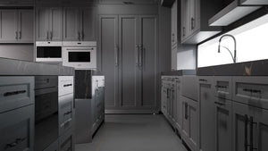 Greenfield Iron Ore ( Maple | Plain Cut [ Frameless • Satin • Painted ] - 10' X 10' Kitchen Cabinet ) | Assembled In USA