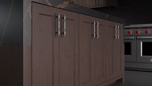 Greenfield Misty Gray ( Cherry | Plain Cut [ Frameless • Satin • Stained ] - 10' X 10' Kitchen Cabinet ) | Assembled In USA