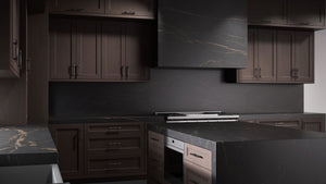 Greenfield Misty Gray ( Cherry | Plain Cut [ Frameless • Satin • Stained ] - 10' X 10' Kitchen Cabinet ) | Assembled In USA