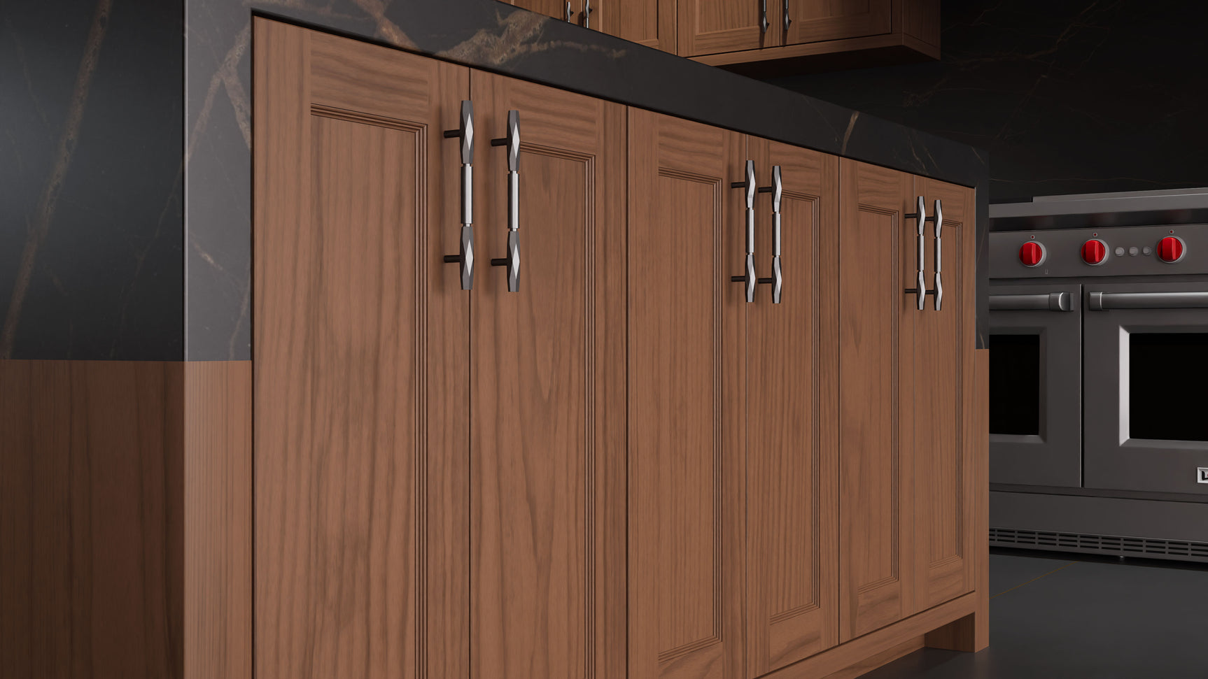 Greenfield Natural Walnut ( Walnut | Plain Cut [ Frameless • Satin • Stained ] - 10' X 10' Kitchen Cabinet ) | Assembled In USA