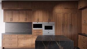 Greenfield Natural Walnut ( Walnut | Plain Cut [ Frameless • Satin • Stained ] - 10' X 10' Kitchen Cabinet ) | Assembled In USA