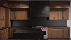 Greenfield Natural Walnut ( Walnut | Plain Cut [ Frameless • Satin • Stained ] - 10' X 10' Kitchen Cabinet ) | Assembled In USA