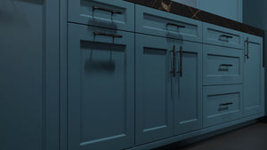 Greenfield Oceana Blue ( Maple | Plain Cut [ Frameless • Satin • Painted ] - 10' X 10' Kitchen Cabinet ) | Assembled In USA