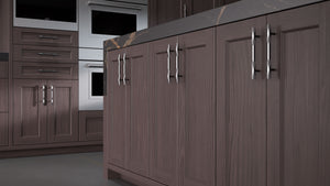 Greenfield Onyx Cherry ( Cherry | Plain Cut [ Frameless • Satin • Stained ] - 10' X 10' Kitchen Cabinet ) | Assembled In USA