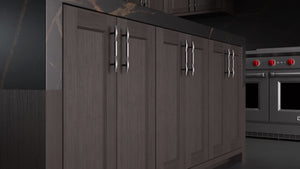 Greenfield Onyx Oak ( White_Oak | Rift Cut [ Frameless • Wire Brushed • Stained ] - 10' X 10' Kitchen Cabinet ) | Assembled In USA