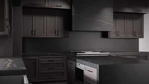 Greenfield Onyx Oak ( White_Oak | Rift Cut [ Frameless • Wire Brushed • Stained ] - 10' X 10' Kitchen Cabinet ) | Assembled In USA