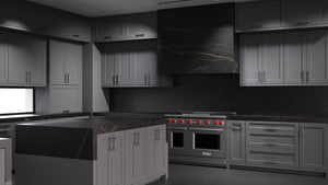 Greenfield Peppercorn ( Maple | Plain Cut [ Frameless • Satin • Painted ] - 10' X 10' Kitchen Cabinet ) | Assembled In USA