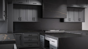 Greenfield Peppercorn ( Maple | Plain Cut [ Frameless • Satin • Painted ] - 10' X 10' Kitchen Cabinet ) | Assembled In USA