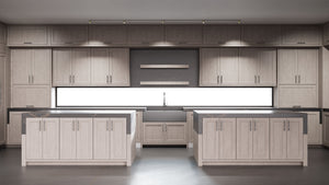 Greenfield Pewter Cherry ( Cherry | Plain Cut [ Frameless • Satin • Stained ] - 10' X 10' Kitchen Cabinet ) | Assembled In USA