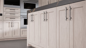 Greenfield Pewter Cherry ( Cherry | Plain Cut [ Frameless • Satin • Stained ] - 10' X 10' Kitchen Cabinet ) | Assembled In USA