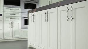 Greenfield Sage Green ( Maple | Plain Cut [ Frameless • Satin • Painted ] - 10' X 10' Kitchen Cabinet ) | Assembled In USA